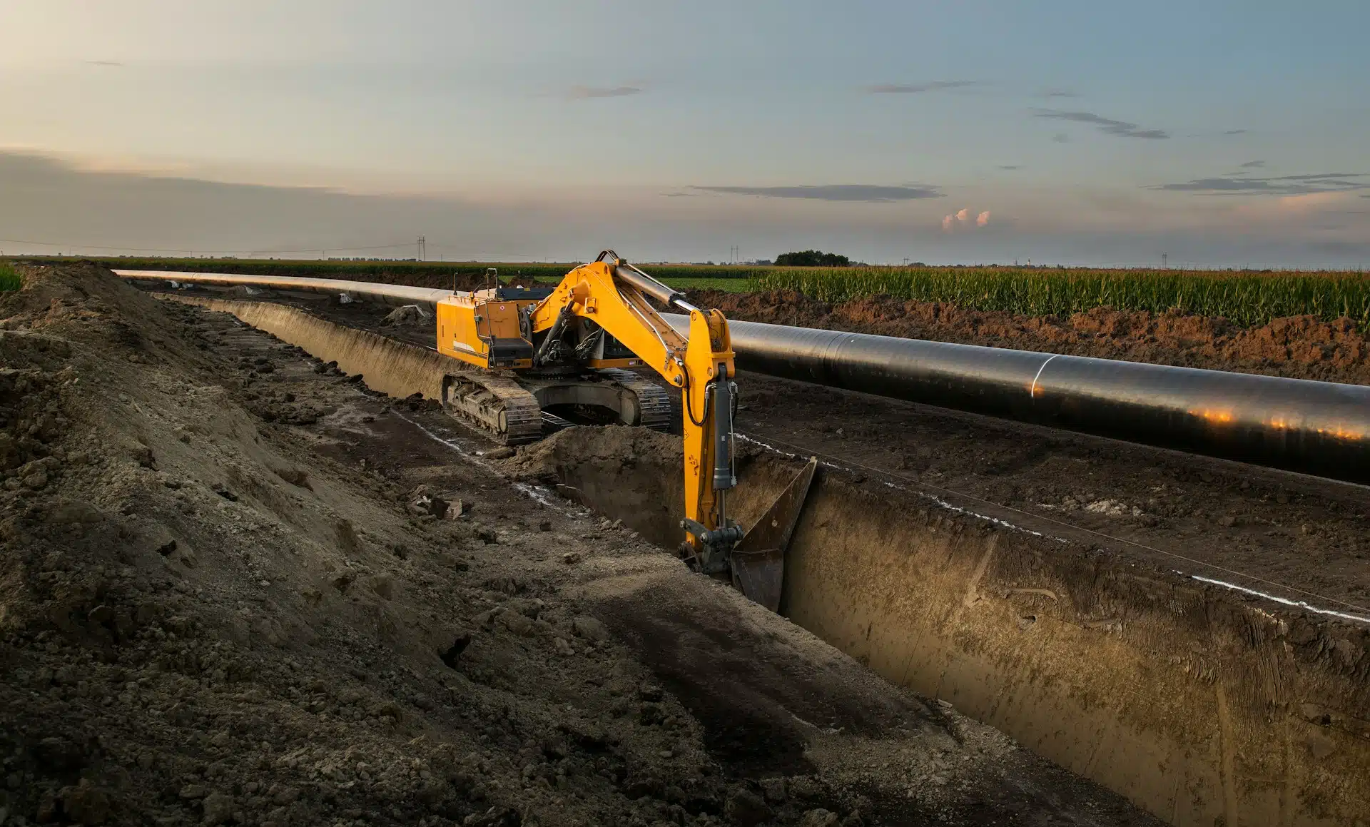 Construction d'un réseau de pipelines d'hydrogène.